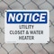 Signmission Utility Closet And Water Heater, 10 in W x Rectangle, Plastic OS-2PACK-NS-P-710-L-18843 - alternate 5